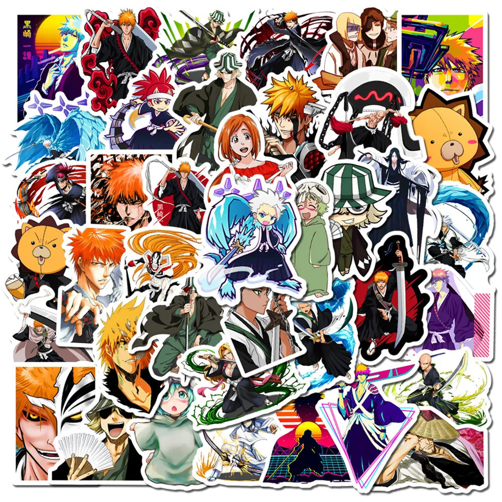 10/30/50-Piece BLEACH Anime Sticker Pack – Waterproof Manga Decals for Fans