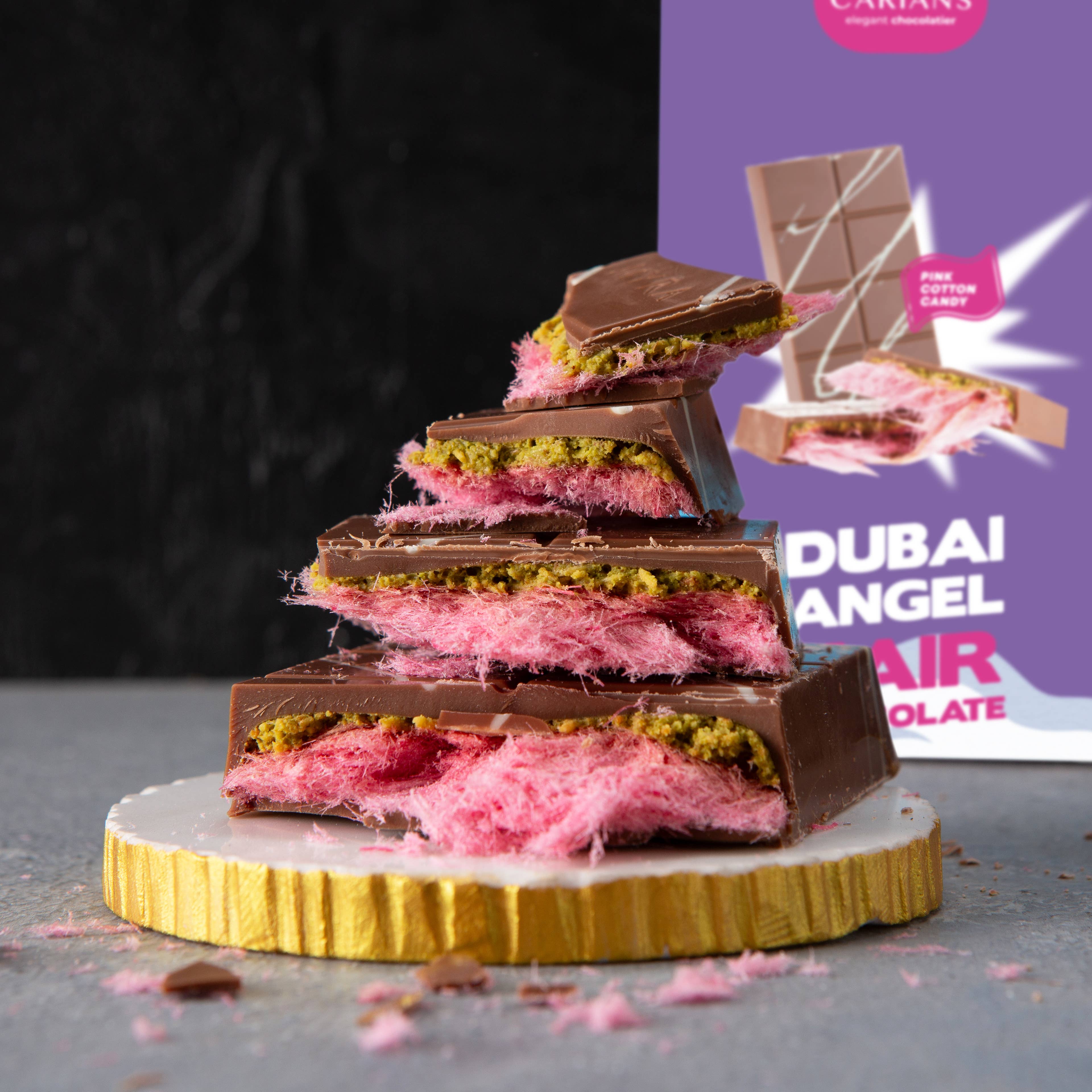 Viral Angel Hair Dubai Chocolate Bar - Pink Cotton Candy