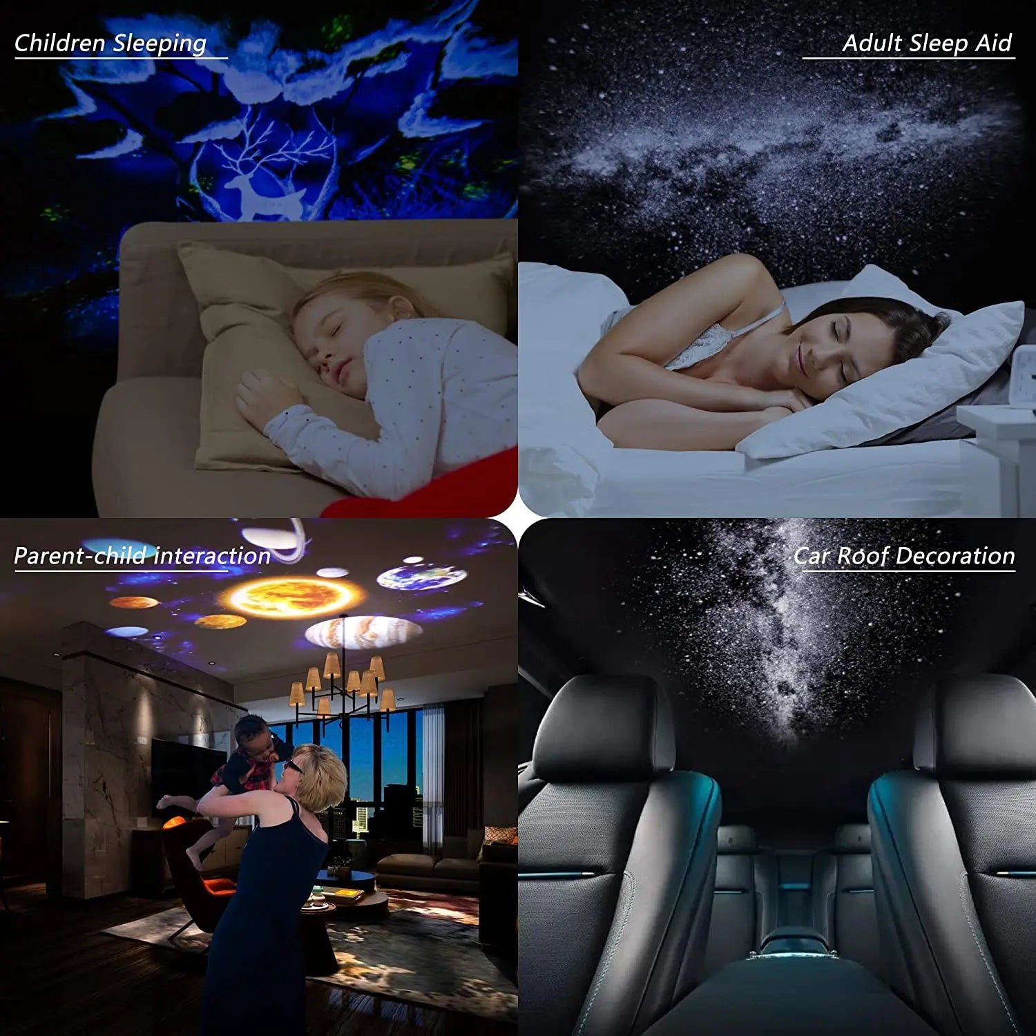 Galaxy Projector Night Light – 360° Rotating Planetarium Lamp with 12 Films
