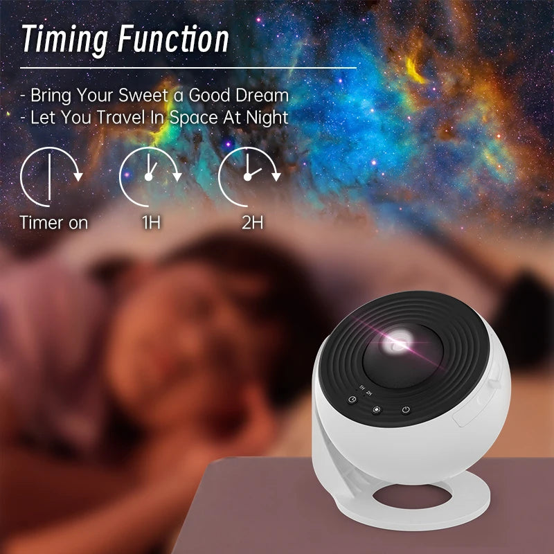 Galaxy Projector Night Light – 360° Rotating Planetarium Lamp with 12 Films