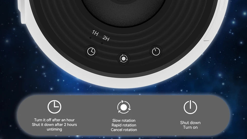 Galaxy Projector Night Light – 360° Rotating Planetarium Lamp with 12 Films