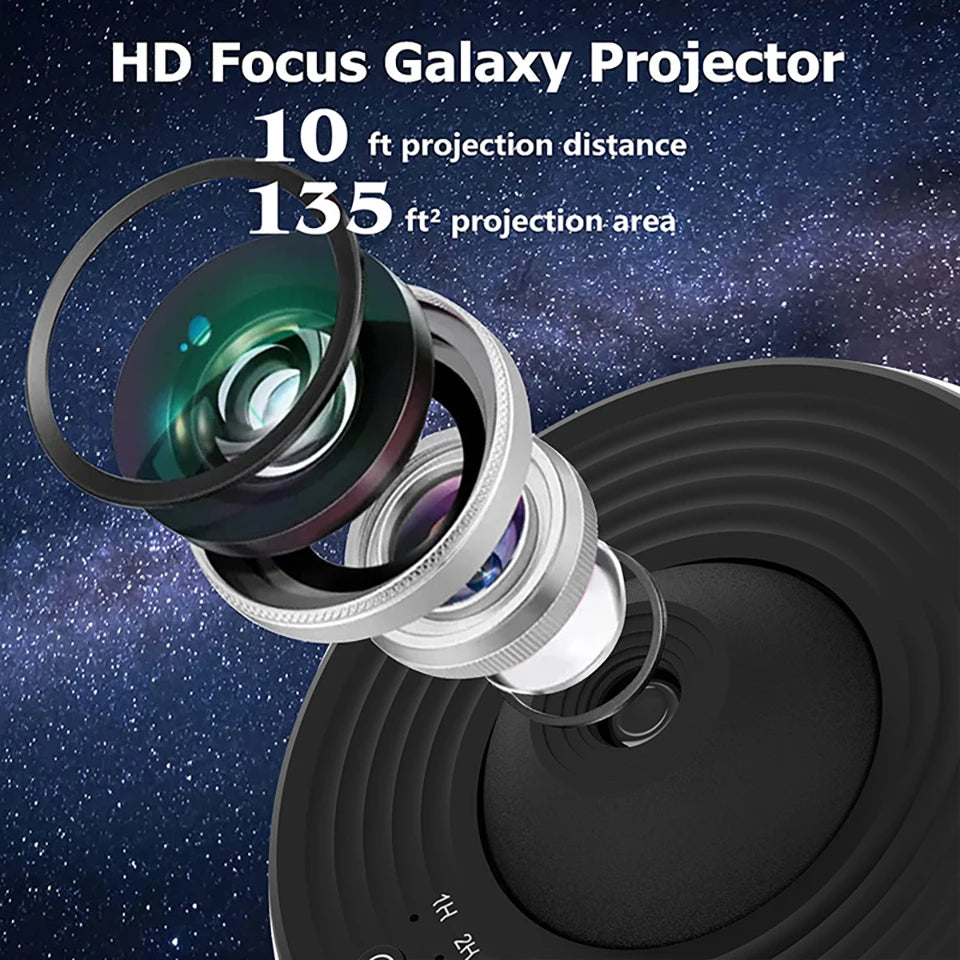 Galaxy Projector Night Light – 360° Rotating Planetarium Lamp with 12 Films