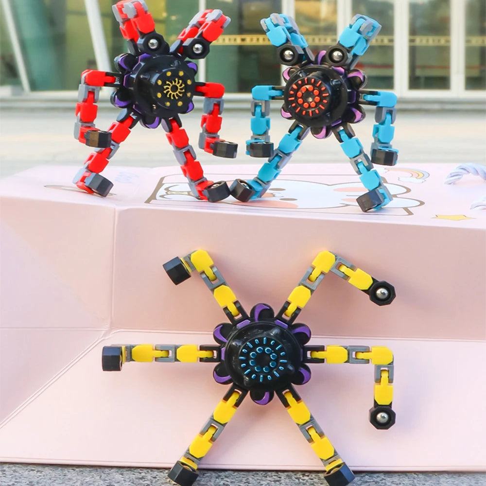 Deformable Fidget Spinner – Chain Toy & Stress Relief Gyro for Kids & Adults