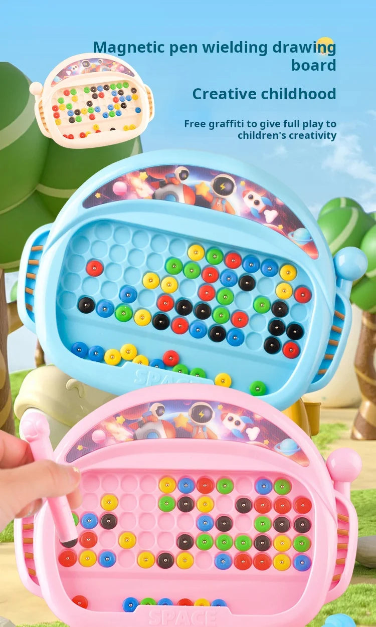Magnetic Doodle Board with Pen & Beads – Educational Drawing Toy for Kids (Ages 3–8)