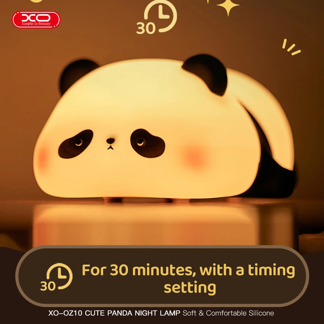 Mini Panda LED Night Light – Rechargeable Silicone Bedside Lamp for Kids & Babies