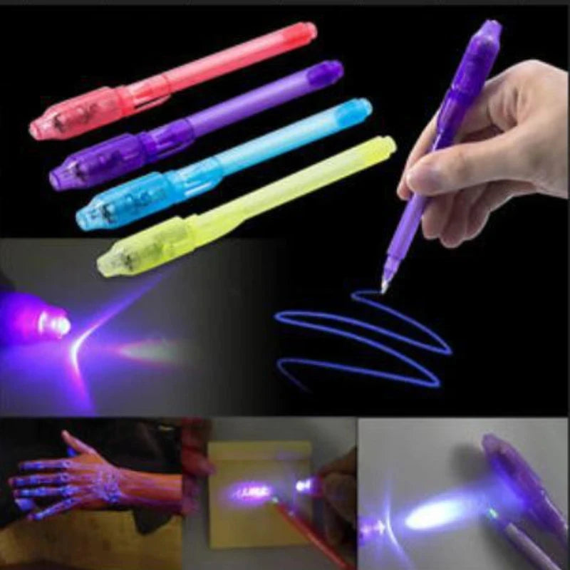 Invisible Ink Spy Pen with UV Light – Secret Message Writing Toy (1 or 4 Pack)