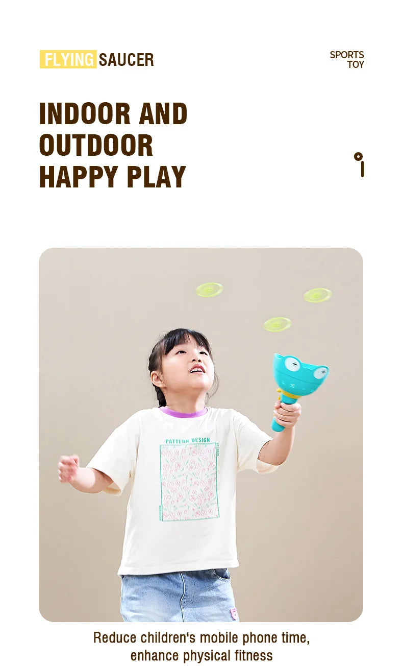 Flying Saucer Disc Launcher – UFO Throw & Catch Outdoor Game for Kids