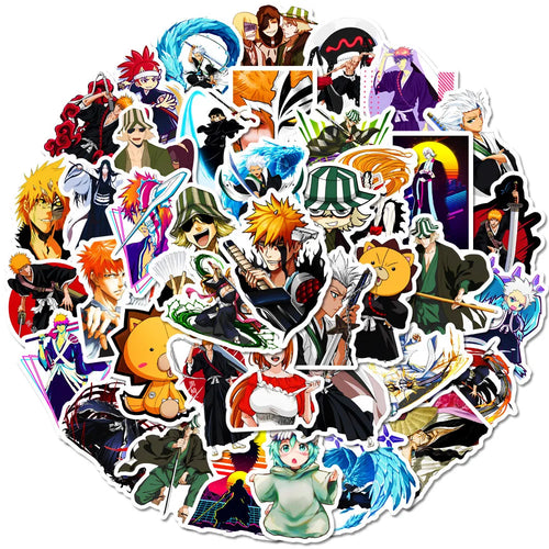10/30/50-Piece BLEACH Anime Sticker Pack – Waterproof Manga Decals for Fans