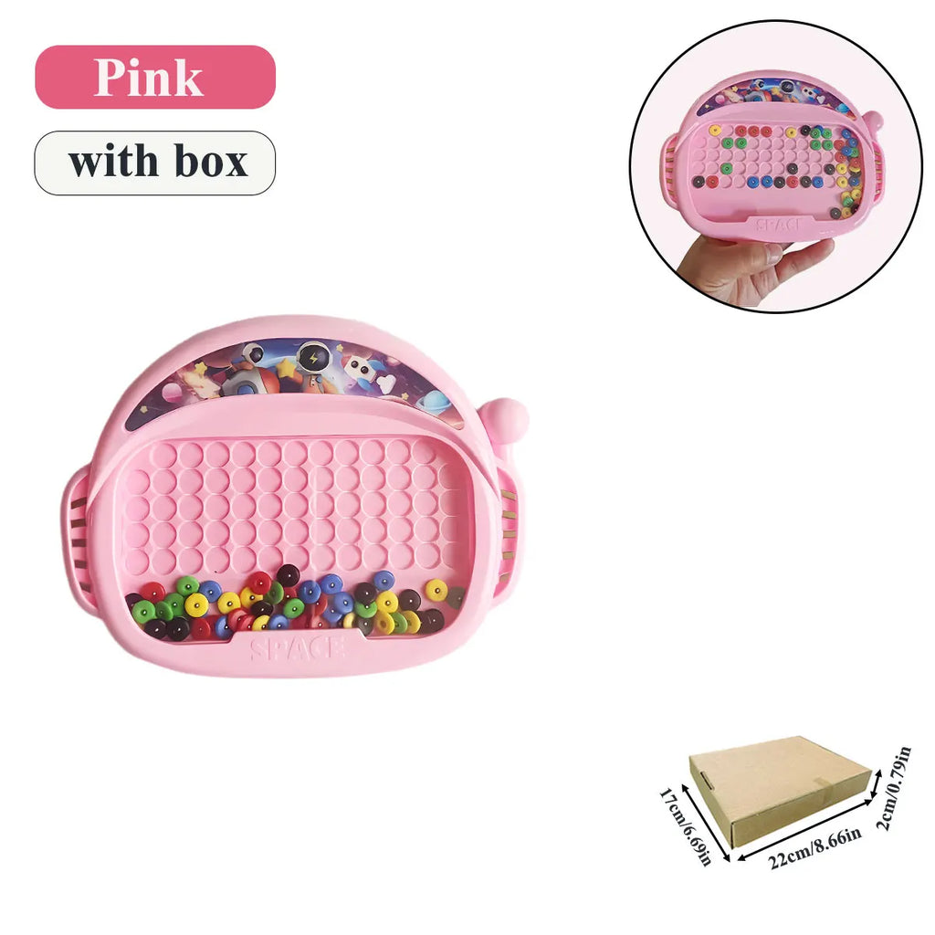 Magnetic Doodle Board with Pen & Beads – Educational Drawing Toy for Kids (Ages 3–8)