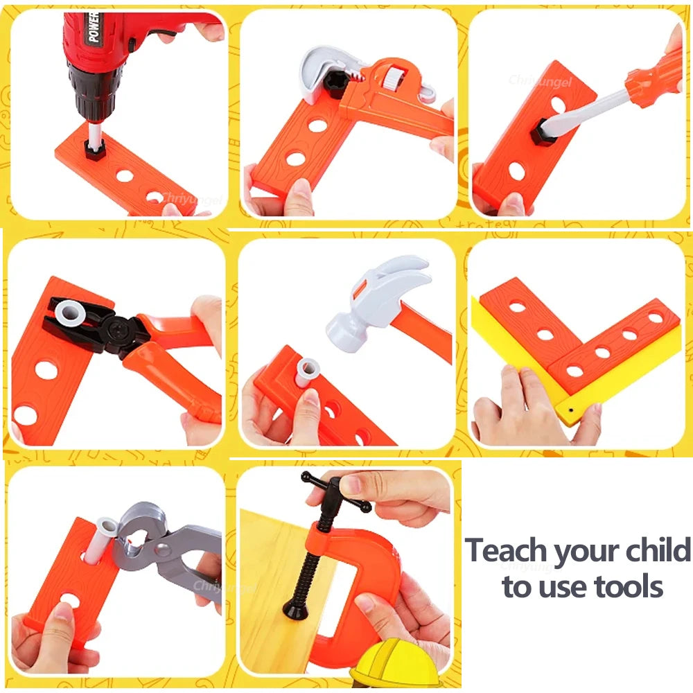 Kids Pretend Tool Kit – 38/41 Piece Construction Play Set with Optional Electric Drill