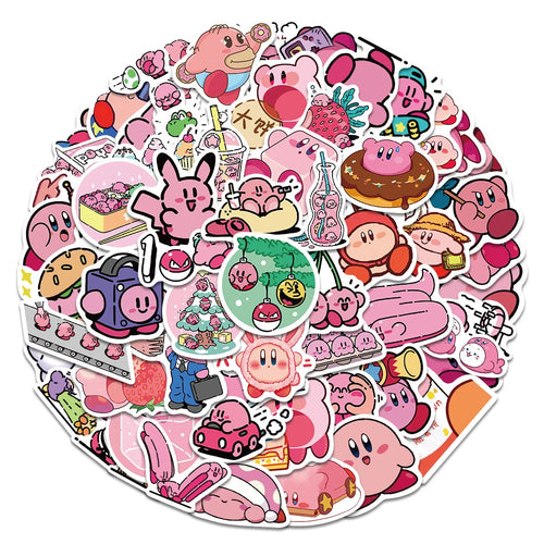65-Piece Kirby Cartoon Sticker Pack – Kawaii Anime Decals for Kids & Collectors