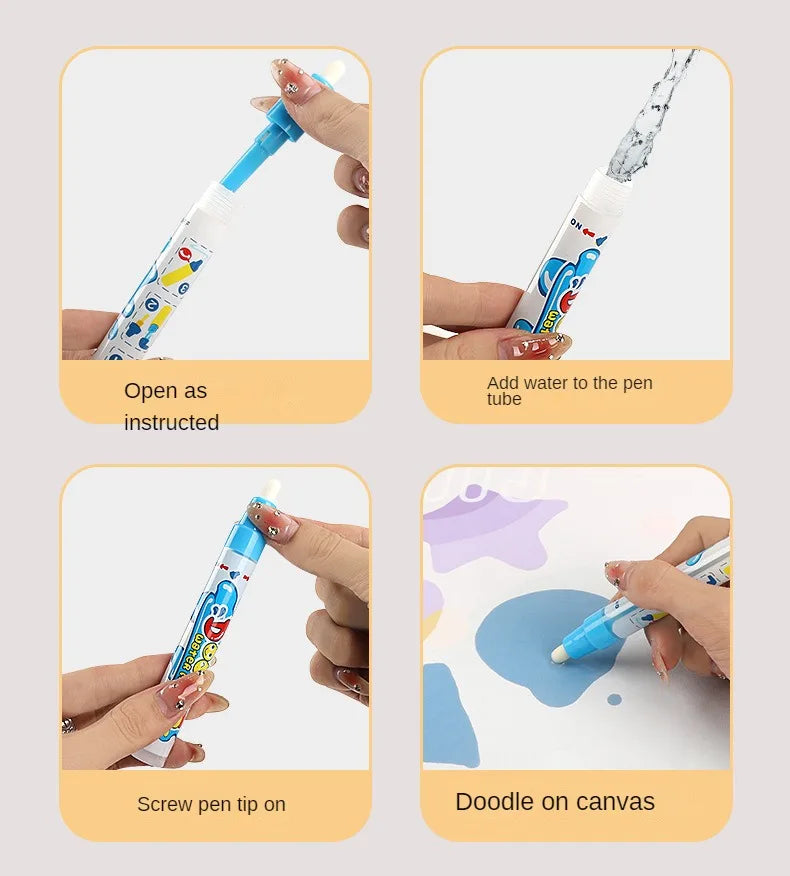 Magic Water Drawing Mat – Reusable Doodle Board with Pens