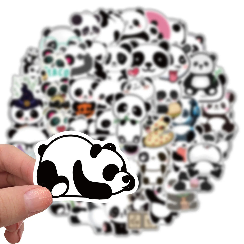 50-Piece Panda Sticker Pack – Cute Waterproof Decals for Laptops, Phones & Scrapbooking