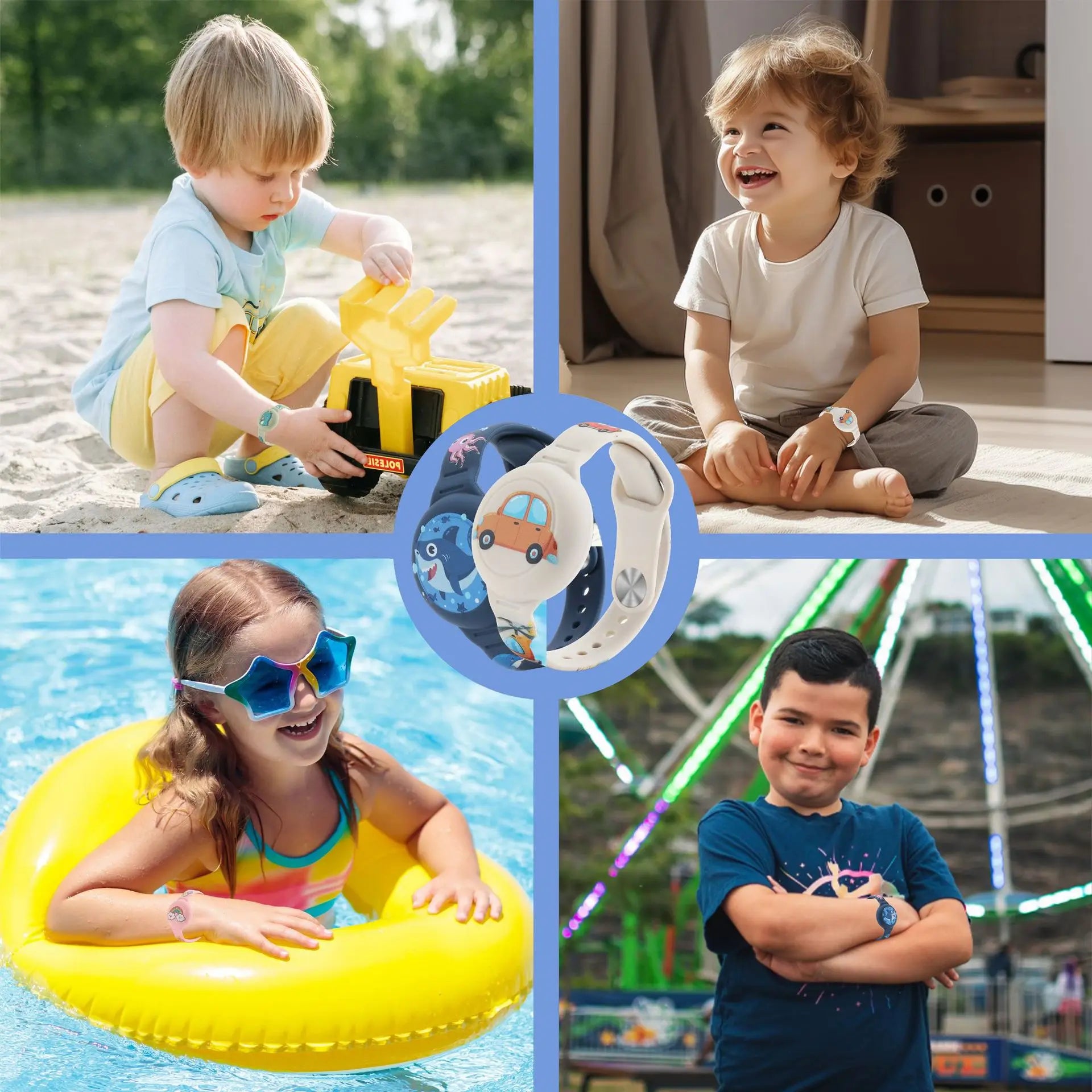 AirTag Bracelet & Necklace for Kids – Cute Cartoon Design, Secure & Comfortable Tracker Holder