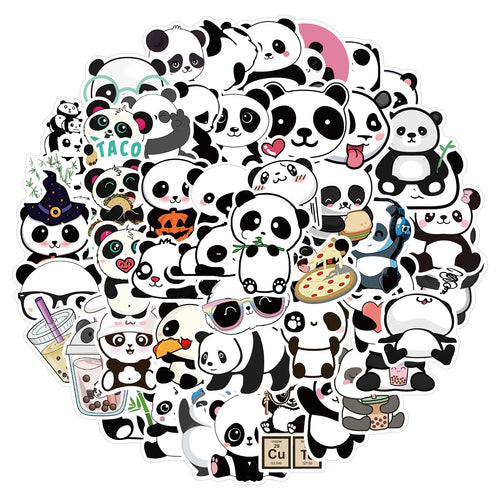 50-Piece Panda Sticker Pack – Cute Waterproof Decals for Laptops, Phones & Scrapbooking