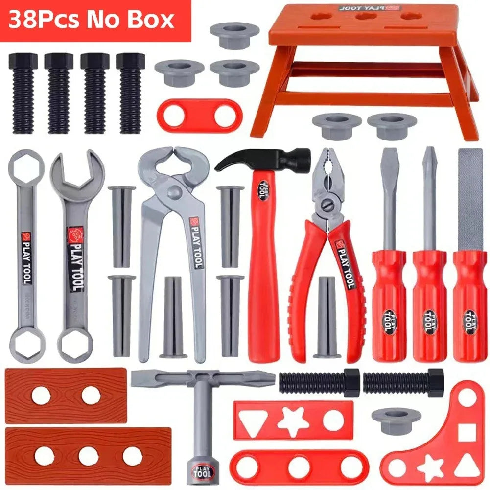 Kids Pretend Tool Kit – 38/41 Piece Construction Play Set with Optional Electric Drill