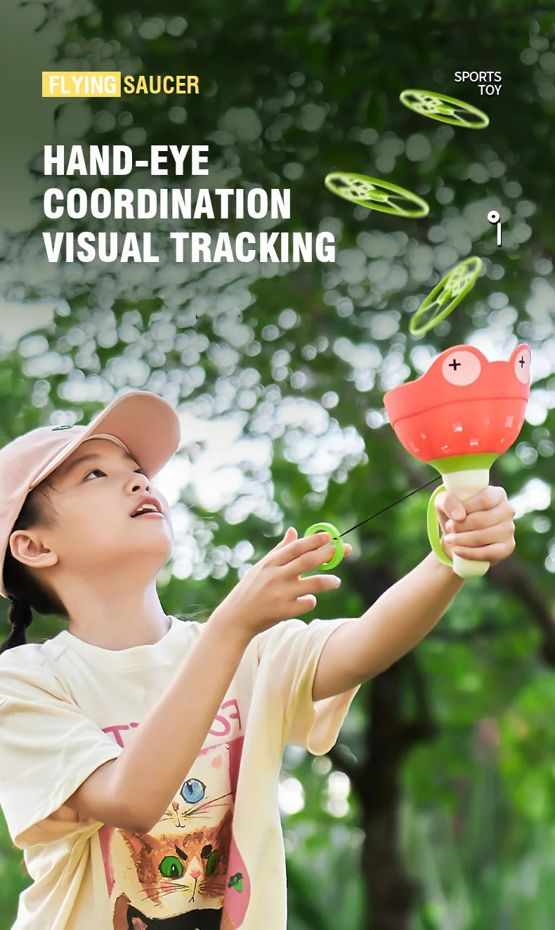 Flying Saucer Disc Launcher – UFO Throw & Catch Outdoor Game for Kids