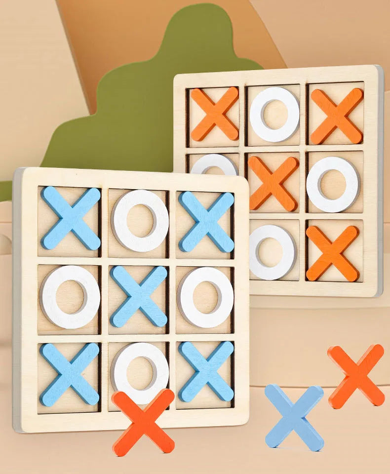 Classic Wooden Tic Tac Toe Game