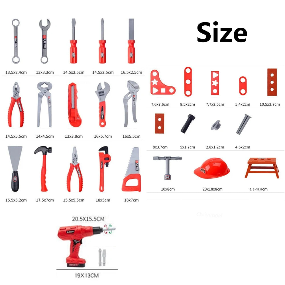 Kids Pretend Tool Kit – 38/41 Piece Construction Play Set with Optional Electric Drill