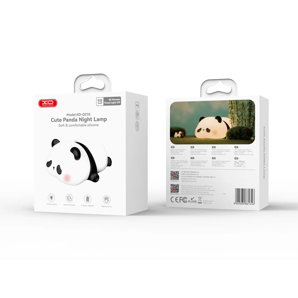 Mini Panda LED Night Light – Rechargeable Silicone Bedside Lamp for Kids & Babies