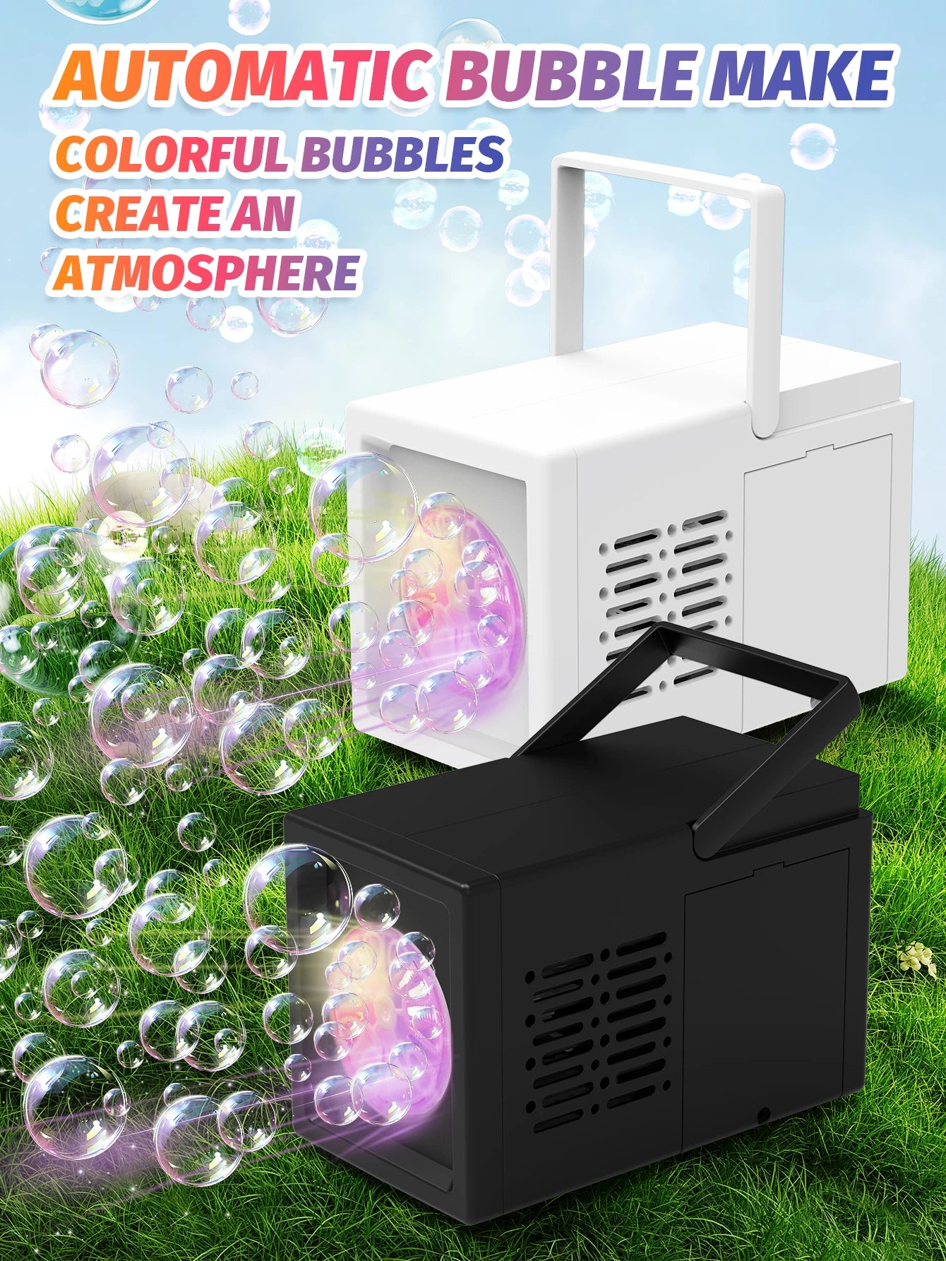 Handheld Automatic Bubble Blower – 10-Hole Electric Bubble Machine for Kids