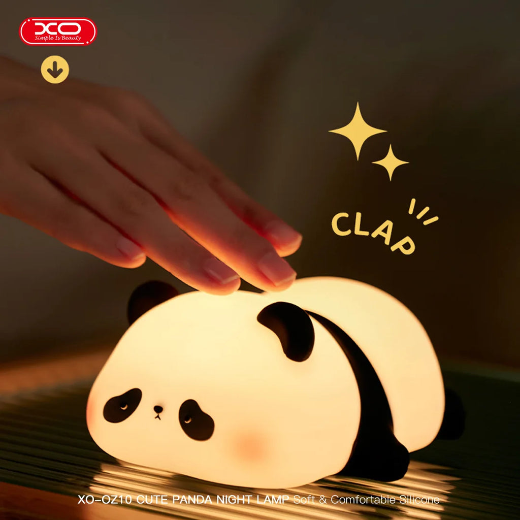 Mini Panda LED Night Light – Rechargeable Silicone Bedside Lamp for Kids & Babies