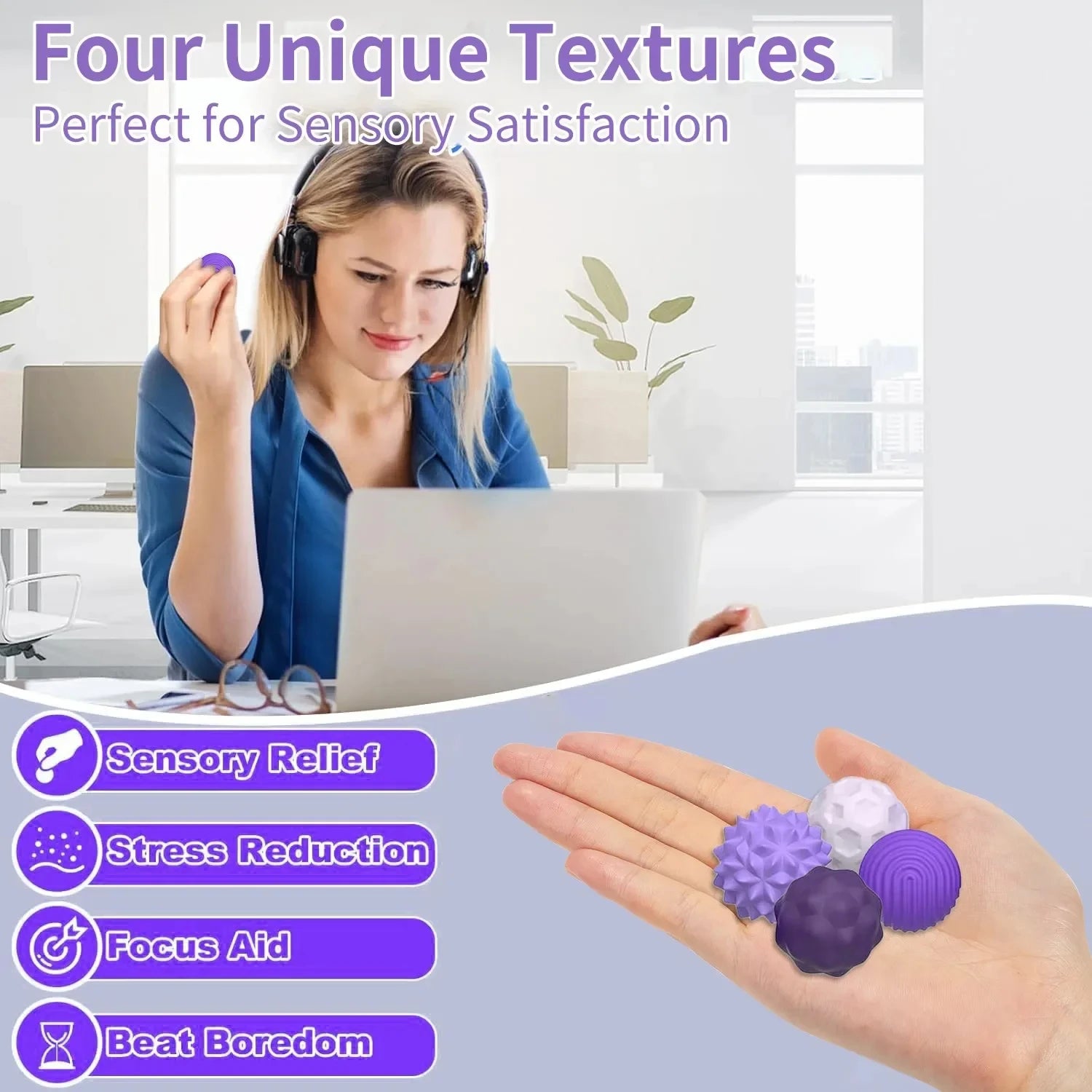 Magnetic Silicone Sensory Balls – Stress Relief Fidget Toy for Kids & Adults