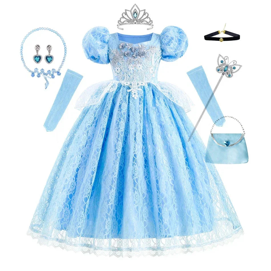 Cinderella Princess Dress for Girls – Party, Cosplay & Birthday Costume