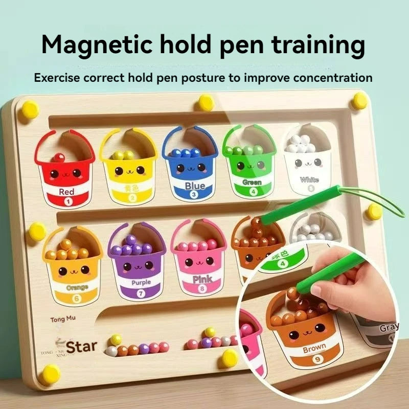 Magnetic Maze Ball Puzzle – Early Learning Concentration & Logic Toy for Kids