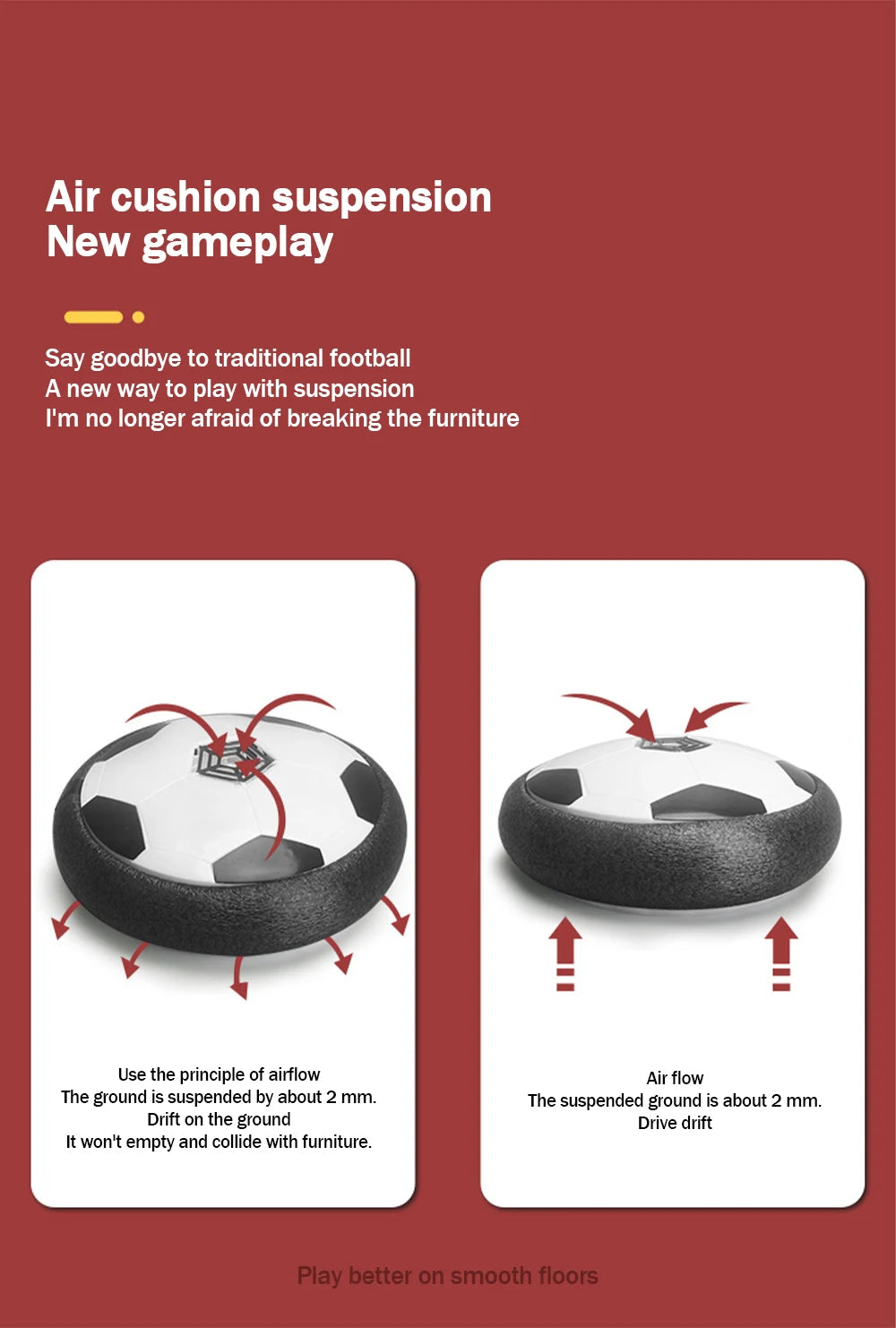 Electric Hover Soccer Ball with LED Lights – Indoor Floating Soccer Toy