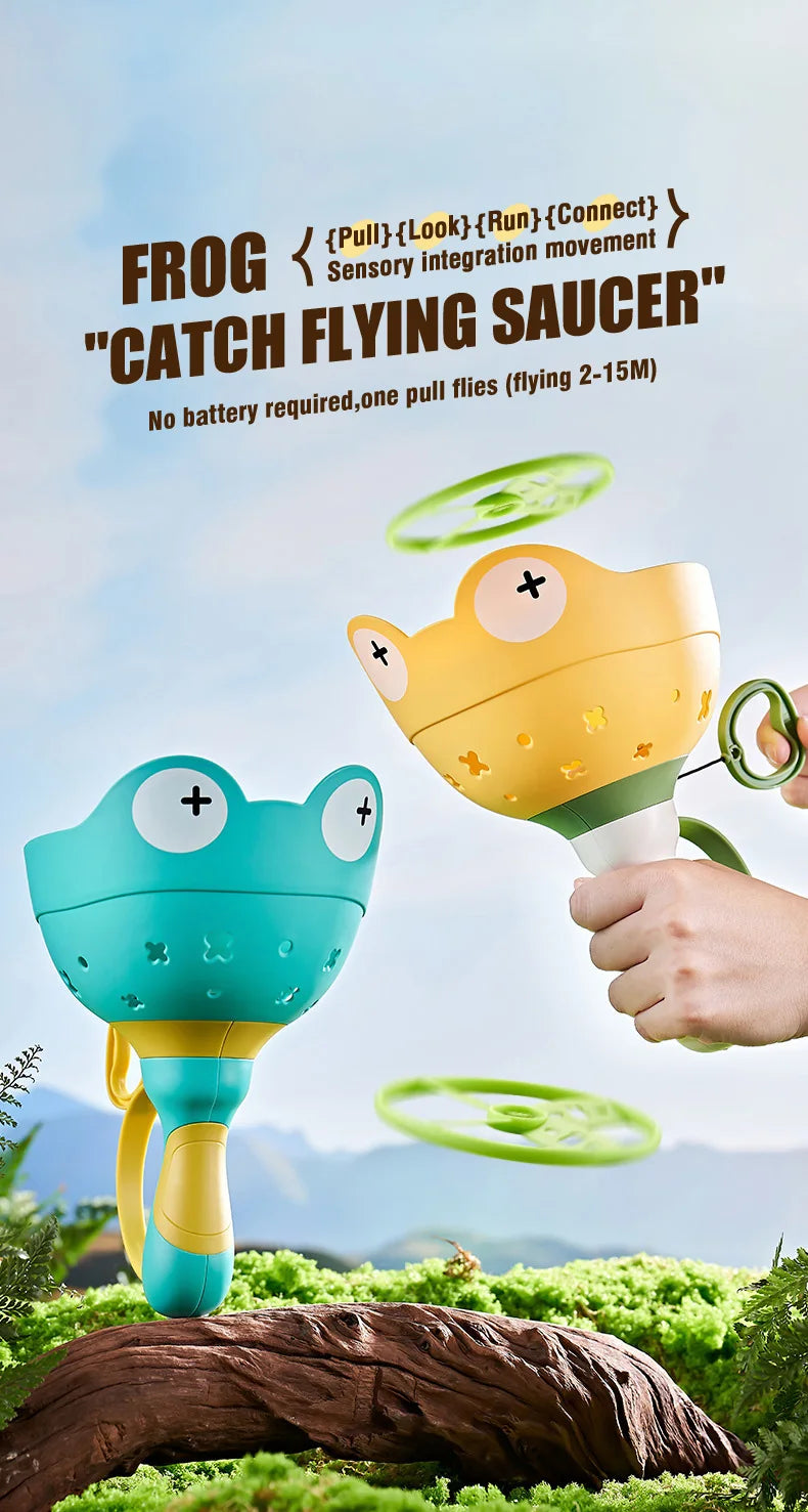 Flying Saucer Disc Launcher – UFO Throw & Catch Outdoor Game for Kids
