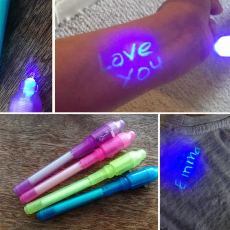 Invisible Ink Spy Pen with UV Light – Secret Message Writing Toy (1 or 4 Pack)