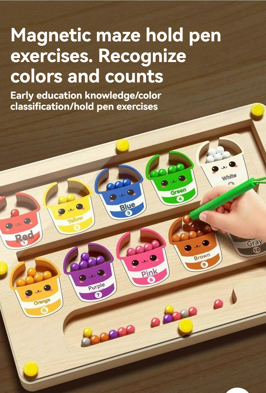 Magnetic Maze Ball Puzzle – Early Learning Concentration & Logic Toy for Kids