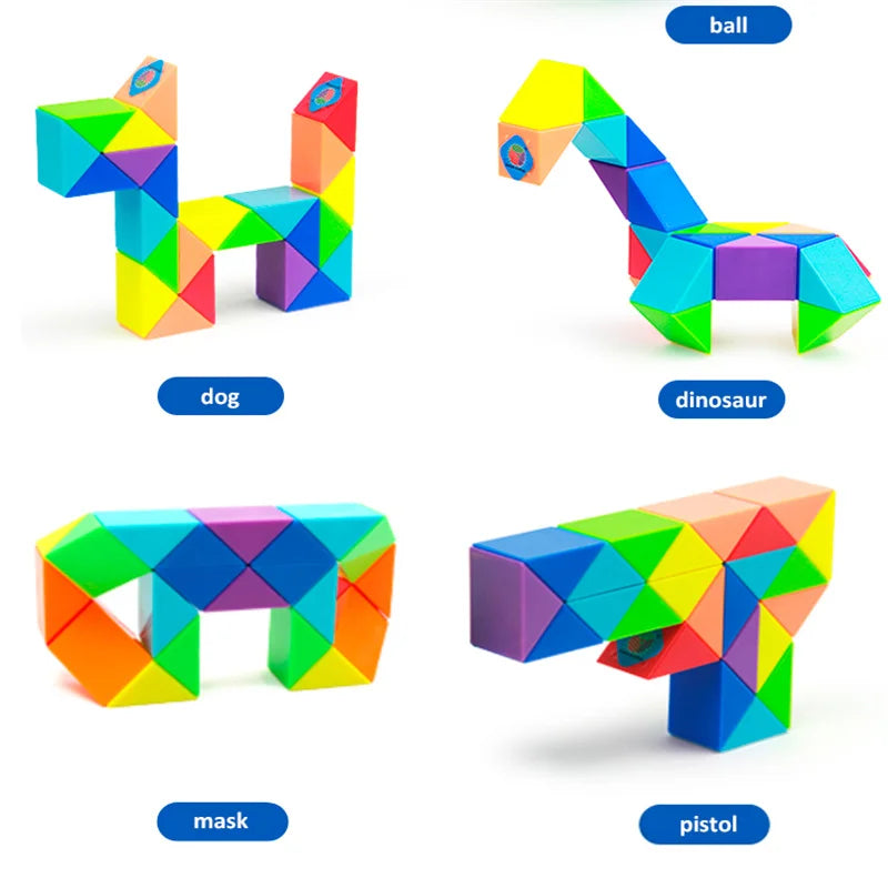 24-Color Magic Transforming Cube – 3D Puzzle Fidget Toy for Kids & Adults