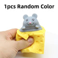 Pop-Up Mouse & Cheese Block – Squeeze Fidget Toy for Kids & Adults