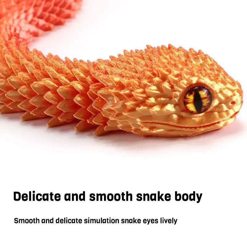 3D Printed Snake Fidget Toy – Movable Joint Figurine for Kids & Adults