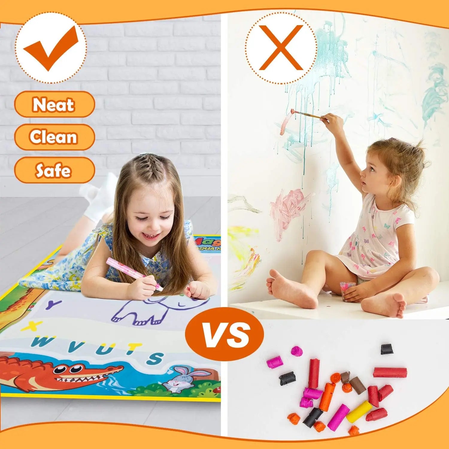 Magic Water Drawing Mat – Reusable Doodle Board with Pens