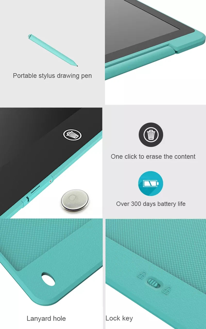 LCD Writing Tablet for Kids – 10” or 12” Reusable Drawing & Handwriting Board