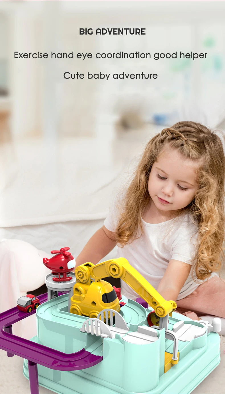 Racing Rail Car Adventure Track Toy – Interactive Brain Game for Kids