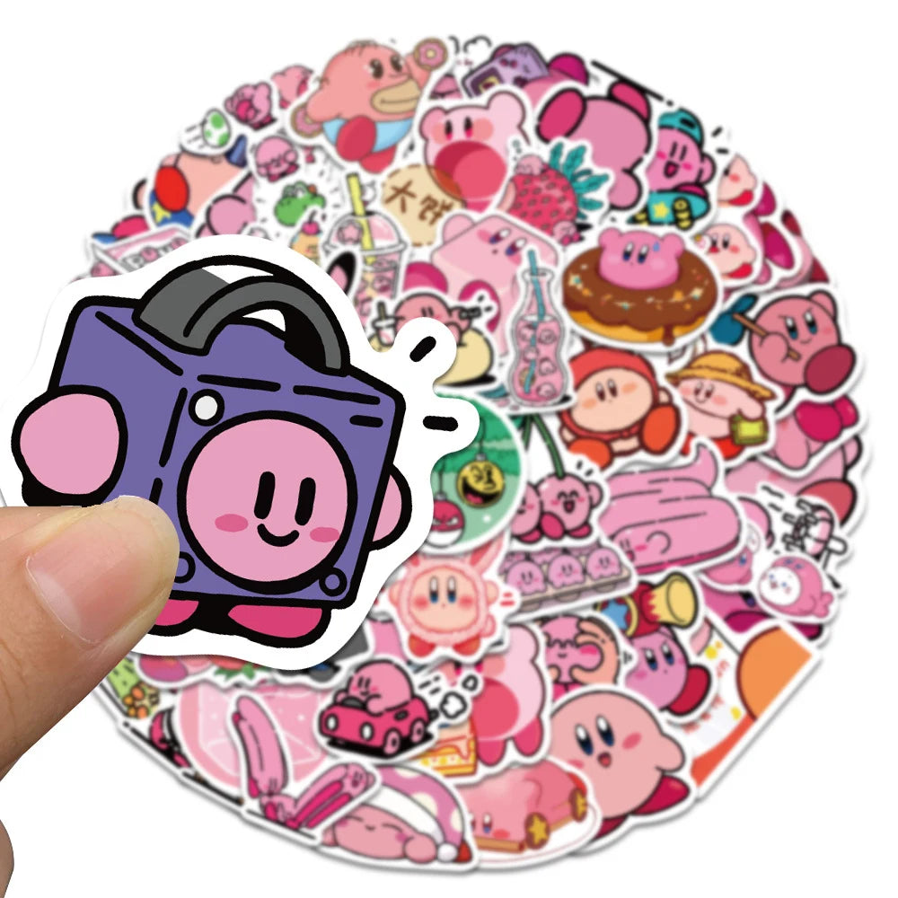 65-Piece Kirby Cartoon Sticker Pack – Kawaii Anime Decals for Kids & Collectors