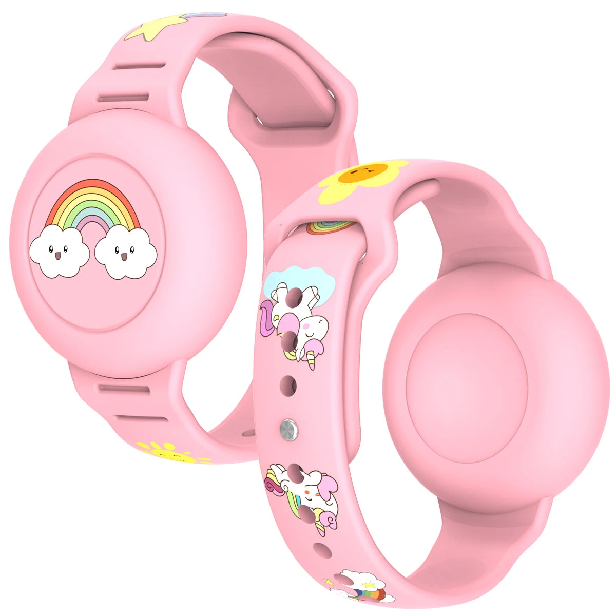 AirTag Bracelet & Necklace for Kids – Cute Cartoon Design, Secure & Comfortable Tracker Holder