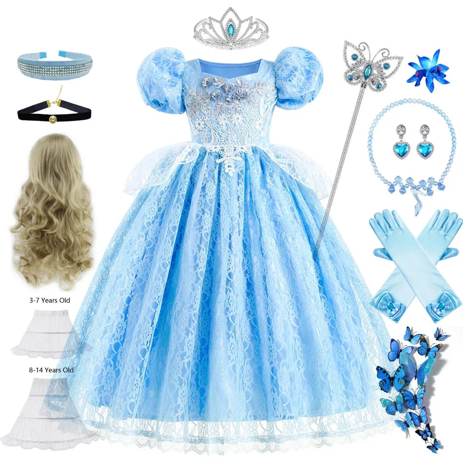 Cinderella Princess Dress for Girls – Party, Cosplay & Birthday Costume