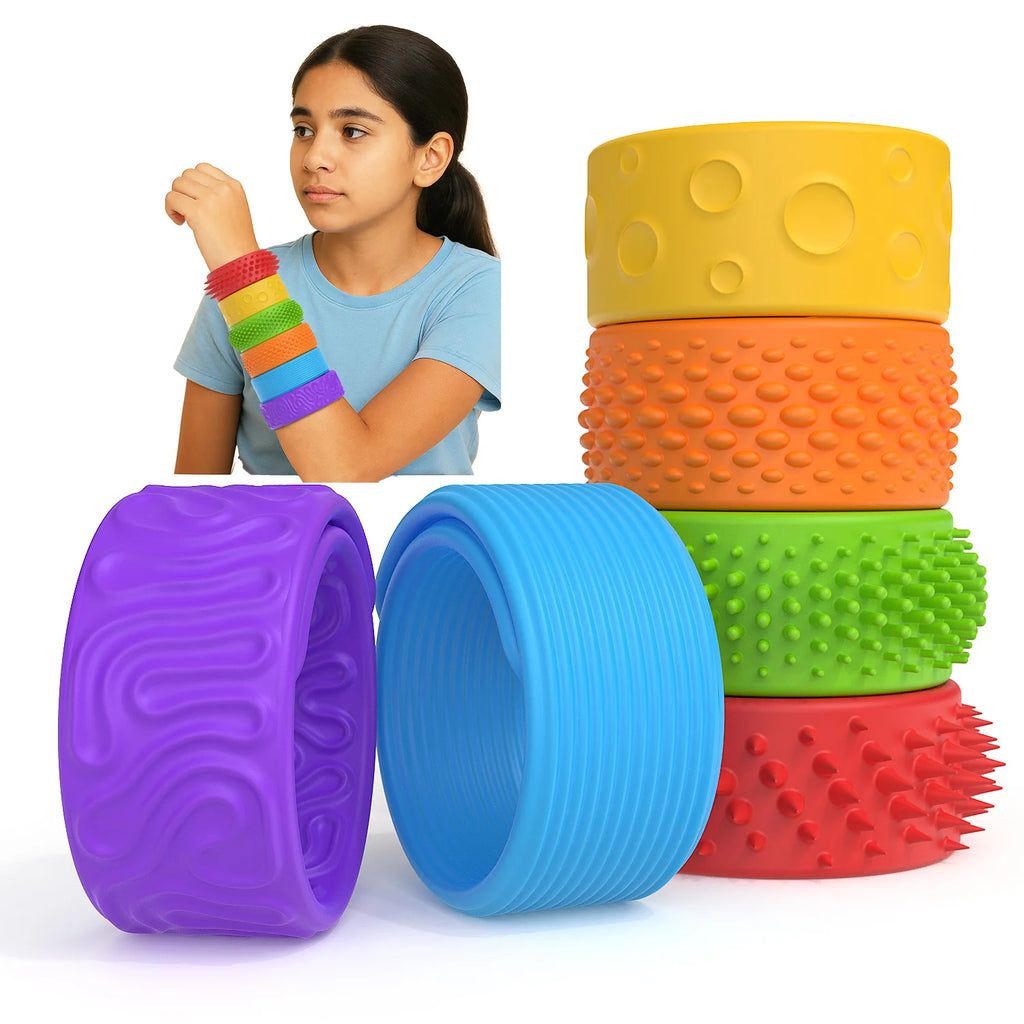 Sensory Slap Bracelet Fidget Toys (6-Pack) – Wearable Stress Relief for Kids & Teens