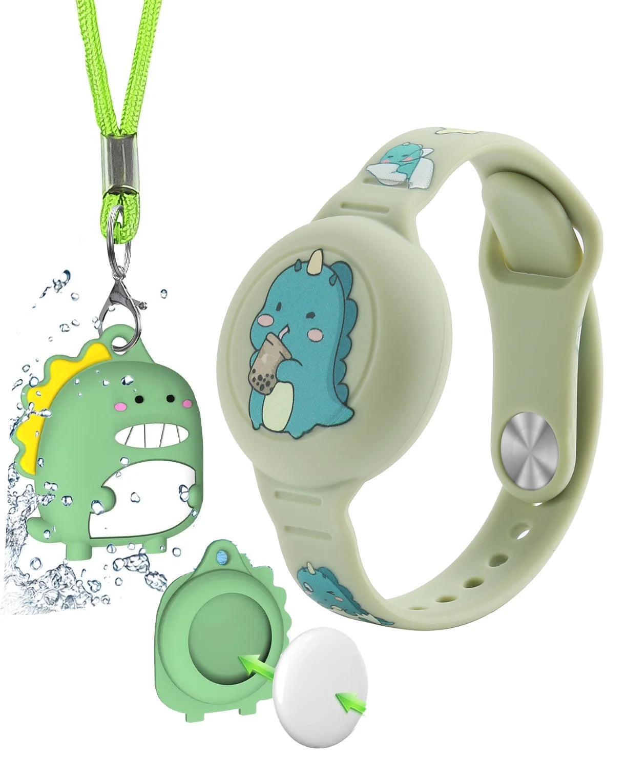AirTag Bracelet & Necklace for Kids – Cute Cartoon Design, Secure & Comfortable Tracker Holder