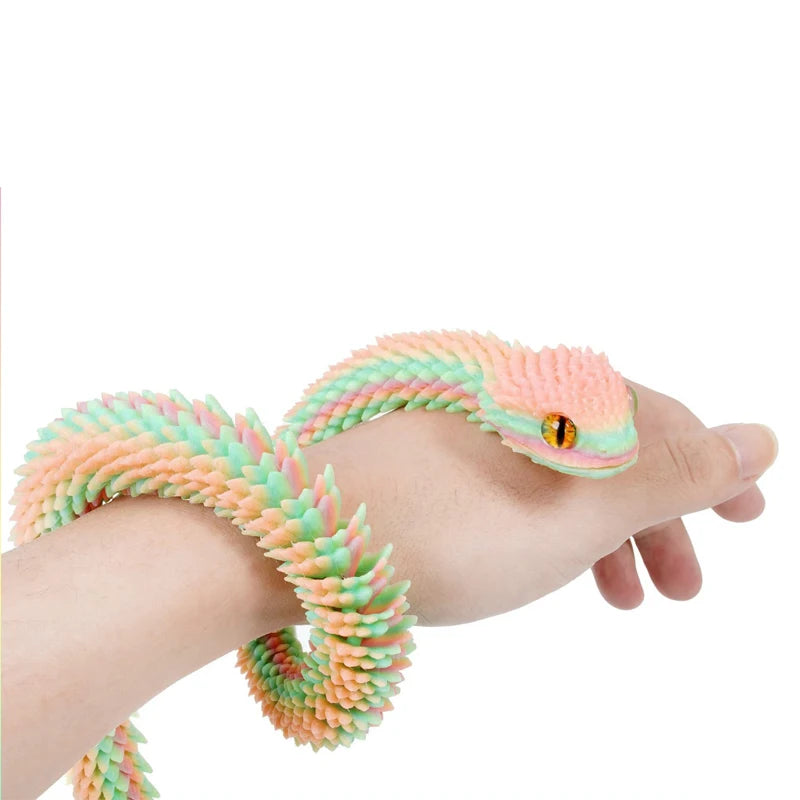 3D Printed Snake Fidget Toy – Movable Joint Figurine for Kids & Adults