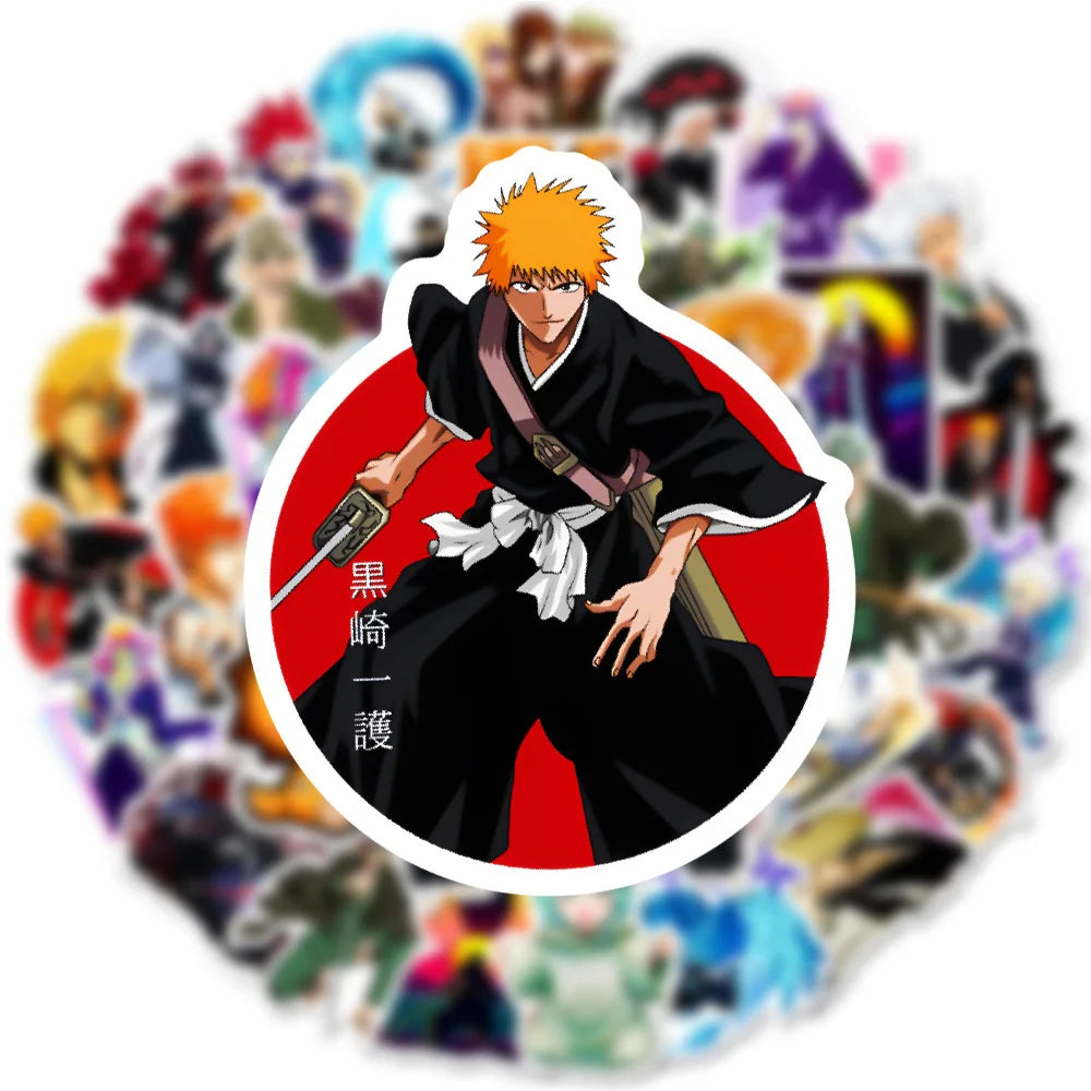 10/30/50-Piece BLEACH Anime Sticker Pack – Waterproof Manga Decals for Fans