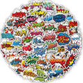 50-Piece Comic Explosion Sticker Pack – Oops, Wow, Pow! Anime Slogan Decals