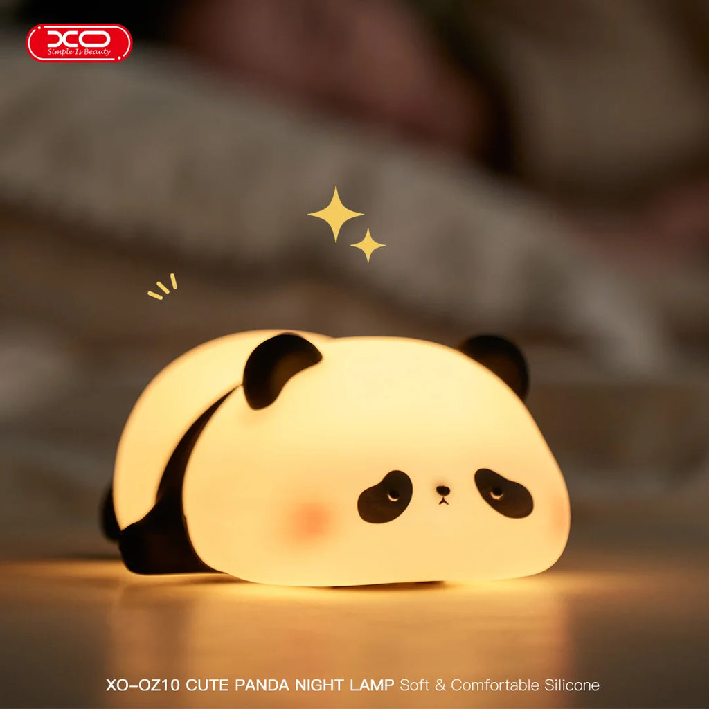 Mini Panda LED Night Light – Rechargeable Silicone Bedside Lamp for Kids & Babies