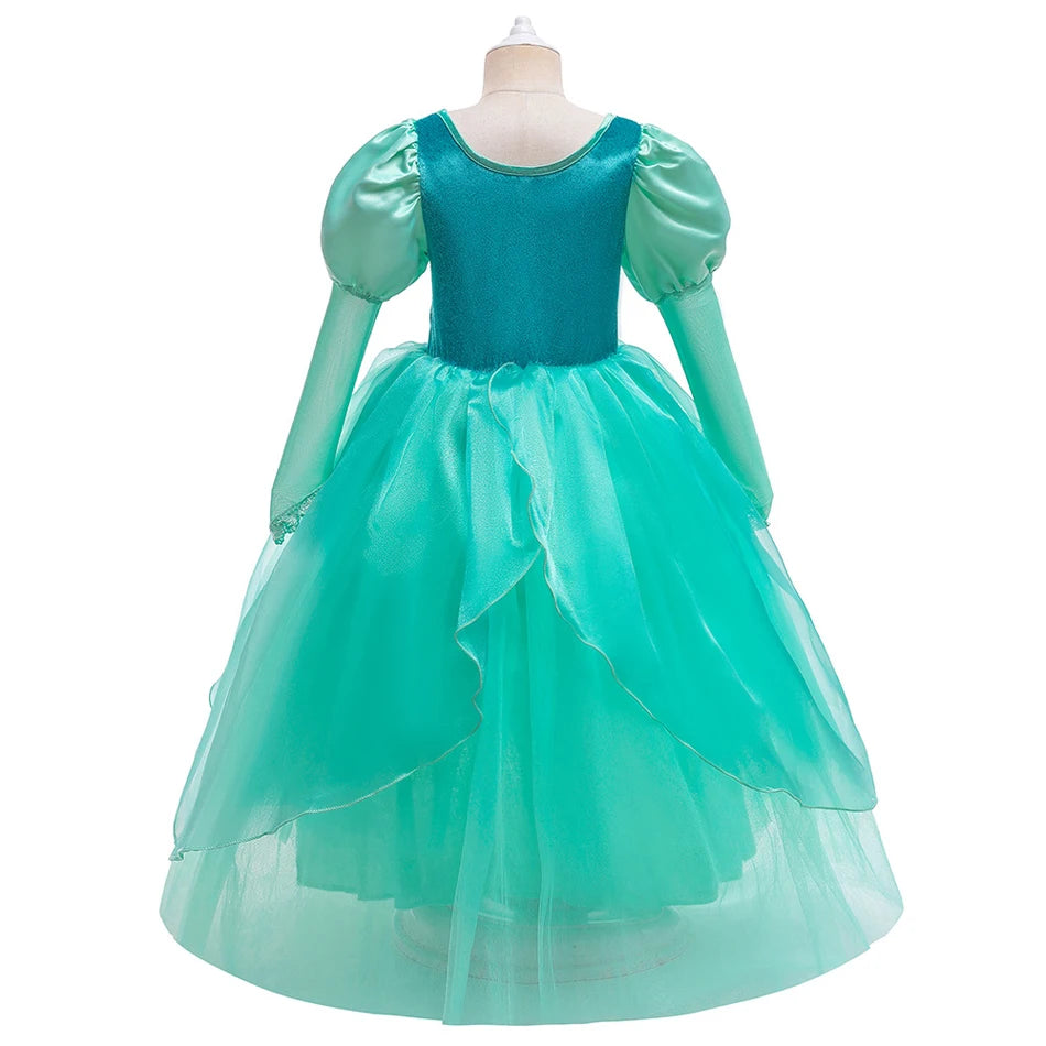 Girls’ Mermaid Princess Dress – Ariel-Inspired Costume Gown for Parties & Cosplay