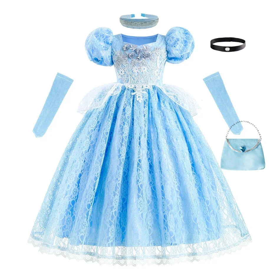 Cinderella Princess Dress for Girls – Party, Cosplay & Birthday Costume